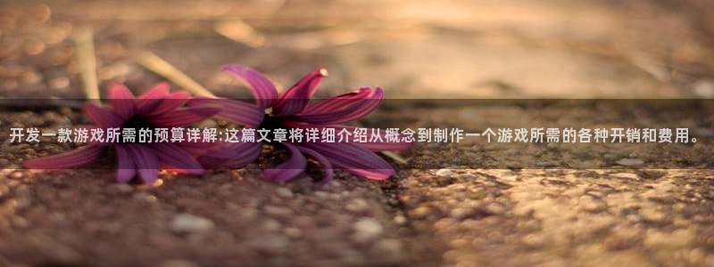 沐鸣娱乐2登录平台官网下载：开发一款游戏所需的预算详解:这篇文章将详细介绍从概念到制作一个游戏所需的各种开销和费用。